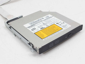 Dell YC101 Sony DW-Q58A slimline DVD-RW drive with Sony label and ribbon cable – top label view
