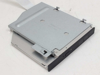 Dell YC101 Sony DW-Q58A slim DVD-RW drive with metal bracket and ribbon cable – angled top view