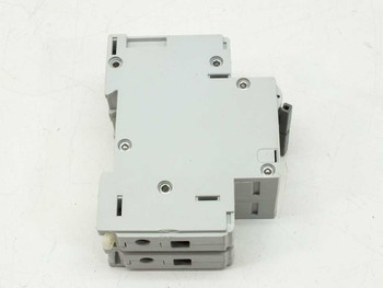 Allen-Bradley 1492-CB2 H150 circuit breaker — rear view showing DIN rail clip and terminal connections