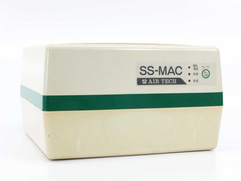 Airtech SS-MAC MAC-10FR clean room fan filter unit — front and top view showing SS-MAC label and green accent stripe