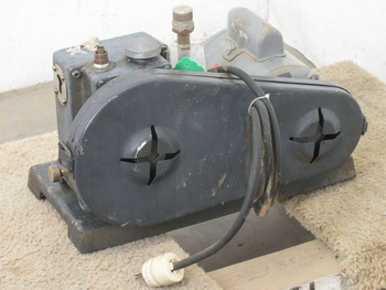 Welch 1399 DuoSeal Vacuum Pump rear and belt guard view showing dual belt covers and inlet/outlet fittings