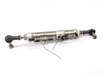 SMC CDM2B40-85 CM2 Series double acting pneumatic cylinder full assembly with THK rod end joints on both ends – left side view