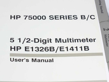 HP 75000 Series B/C 5 1/2-Digit Multimeter E1326B E1411B User's Manual title page