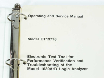 HP ET19776 Operating and Service Manual title page – Model ET19776, Electronic Test Tool for Performance Verification and Troubleshooting of the Model 1630A/D Logic Analyzer