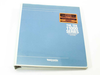 Tektronix 11A72 User Reference Supplement – front cover of blue 3-ring binder showing The Tek 11000 Series Measurement Systems title and Tektronix logo