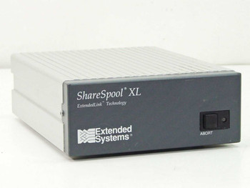 Extended Systems ESI-2249A ShareSpool XL print buffer — front panel showing brand logo and ABORT button