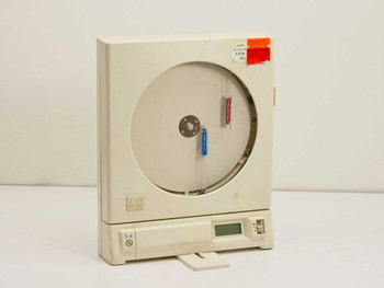 Omega CT508 circular chart recorder front view showing circular chart window, LCD display, and paper tray
