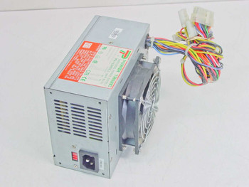 Power Tronic WK-6200DL3 ATX power supply – rear view showing AC input IEC socket, power switch, and ventilation grille