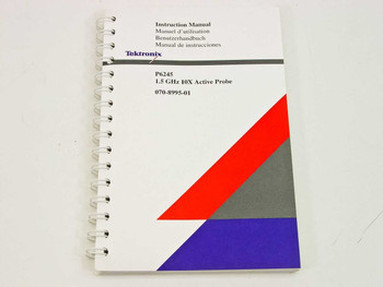 Tektronix P6245 1.5 GHz 10X Active Probe Instruction Manual front cover showing title and publication number 070-8995-01