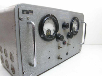 Ericsson Thermistor Bridge Type 4 – front-left angle view showing milliammeter and microammeter dials, control knobs, and side ventilation slots