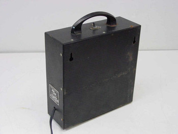 GraLab 171 Universal Timer rear view showing black metal enclosure with carry handle and power cord exiting lower left