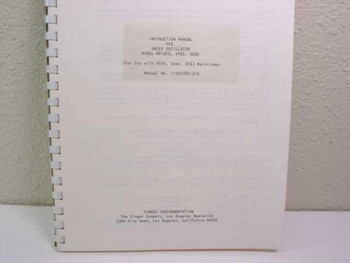 Singer Instrumentation Sweep Oscillator 6615 Instruction Manual title page showing Spec 2055 and 6600 Spec 2053 mainframe compatibility