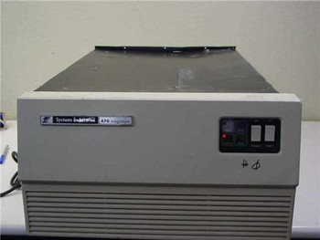 System Industries 470 Megabyte rackmount hard drive enclosure — front view showing brand nameplate and control panel with Fault, Start, Power On, and Ready indicator buttons