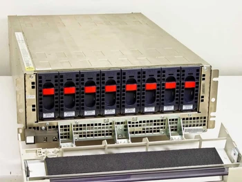 IBM 7133-020 rear panel showing DB9 SSA loop connectors and power connections