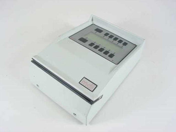 Monitor Dynamics Inc S-2694 Access Control Terminal – front-left angled view showing LCD display and keypad buttons on white enclosure