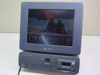 Sony UPA-PC105 DPF System Controller photo kiosk front view showing LCD display with Picture Station interface and controller base unit with CD drive and card slots
