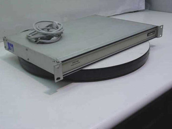 Lenco PSW-468 Video Switcher – top and front angle view showing 1U rackmount chassis with power cable coiled on top