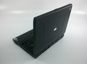 Dell Latitude CPi D266XT laptop closed showing rear panel, lid cover, and DELL logo badge – rear three-quarter view