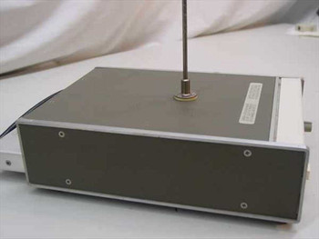 HP 80240A Telemetry System Receiver top view showing mounted whip antenna and partial label on right side