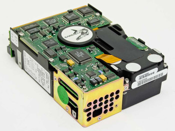 Seagate ST15150W Barracuda 4.3GB SCSI hard drive — angled top view showing PCB, actuator assembly, and rear connector area