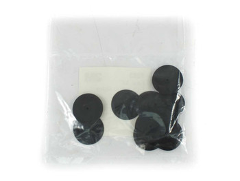 3M 7283 Easi-Air Exhalation Valve 10-pack — clear polybag showing 10 black rubber disc valves