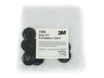 3M 7283 Easi-Air Exhalation Valve bag of 10 — sealed package front with label showing model and quantity