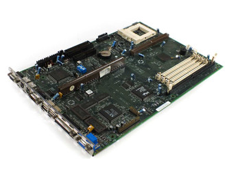 IBM 93H1699 Socket 7 motherboard for IBM 6577 6587 — angled front view showing PCI slots, SIMM slots, and onboard chipset