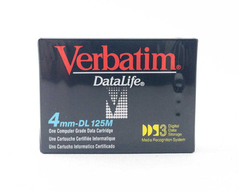 Verbatim DataLife DL-125M 4mm DDS-3 cartridge – front panel close-up showing DDS3 logo