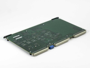 Bay Networks SRM-F 75001 Processor Module – reverse angled top view showing back-side component layout and blue backplane connector