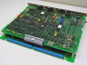 Nortel Meridian QPC728C module card – top-down view of green PCB with multiple ICs and memory chips