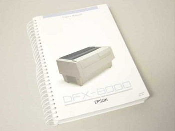 Epson DFX-8000 User's Manual 40000058 S01-03 – spiral-bound printed guide with DFX-8000 printer image on cover