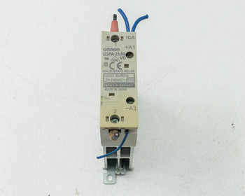 Omron G3PA-210B-VD Solid State Relay — front face view showing model label, 10A rating, 24-240VAC and 5-24VDC specs, UL and CE marks