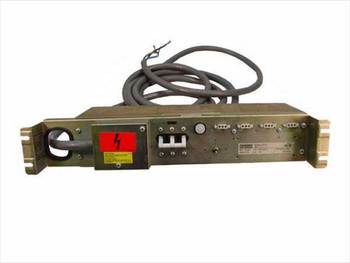 Digital 874-E rackmount power supply front panel view showing circuit breaker, indicator lights, and hardwired input cable