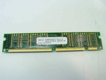 IBM 42H2779 16MB DIMM — reverse side showing SEC KMM364E213AJ-6 chip label and gold edge connector