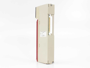Sharp JW-2DA PLC Analog Output Module – left-side view showing backplane connector and module label on housing