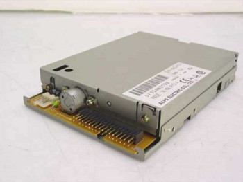 Alps Electric DF354N019B floppy drive — right side and rear view showing 34-pin ribbon connector interface and drive mechanism