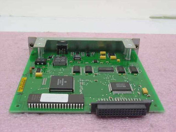 HP JetDirect J2341-60129 PCBA — PCB top view showing main controller ICs, memory chips, and edge connector