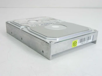 Maxtor 91512D7 15.1GB 3.5-inch IDE hard drive — side profile view showing drive housing and yellow barcode sticker