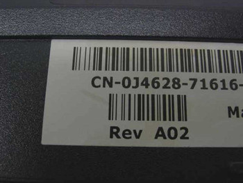 Dell SK-8115 underside label showing part number CN-0J4628 and hardware revision Rev A02