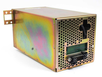 Motorola SGPN4018A 0109942T03 Microcite Power Supply – rear view showing perforated chassis, multi-pin connector, and rectangular edge connector