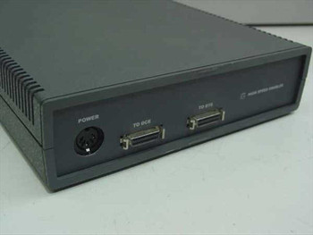 Sync S-FRAP rear panel showing DIN power connector, TO DCE and TO DTE DB-25 serial ports, and High Speed Enabled indicator