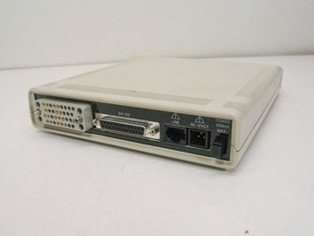 ADC Kentrox D-SERV 56 DSU/CSU 78285 — angled rear/side view showing EIA-232 DB-25 port, RJ-11 LINE port, and AC 12VCT power inlet