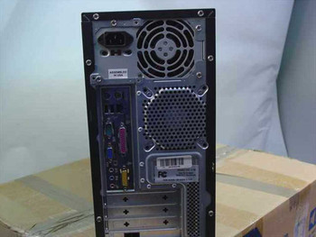 Cisnet C-28 rear panel showing PS/2 ports, VGA, parallel, serial, audio jacks, and IEC power connection