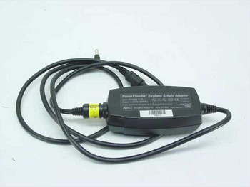 Gateway 6500112 Power Extender Airplane and Auto Adapter — full unit showing inline converter with DC barrel output cable and 4-pin airline input connector