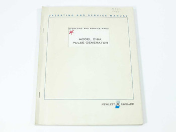HP 216A Pulse Generator Operating and Service Manual – front cover showing Hewlett-Packard logo and title