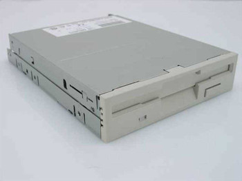 Alps Electric DF354H068F 3.5 inch internal floppy disk drive – front and top 3/4 view showing beige housing, disk slot, and eject button