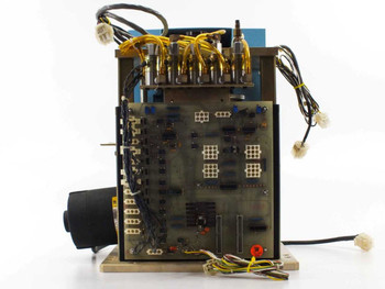 Laurier HA245 pick and place unit – rear view showing motherboard 690-2406 with connectors, ICs, and yellow wiring harness above