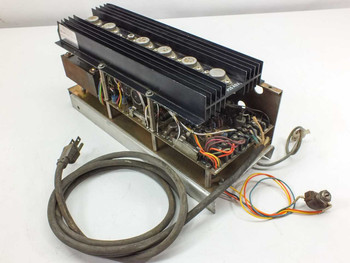 Semtrol Electronics PS105-21 DC power supply – top and rear view showing heat sinks, internal wiring, and AC power cable