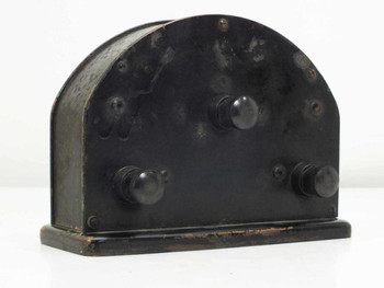 Western Union Model 264 milliammeter rear view showing four large binding post terminals on black arched housing