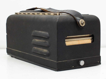 Brush Development BL-202 oscillograph – left-side view showing paper chart output slot and ventilation ribs